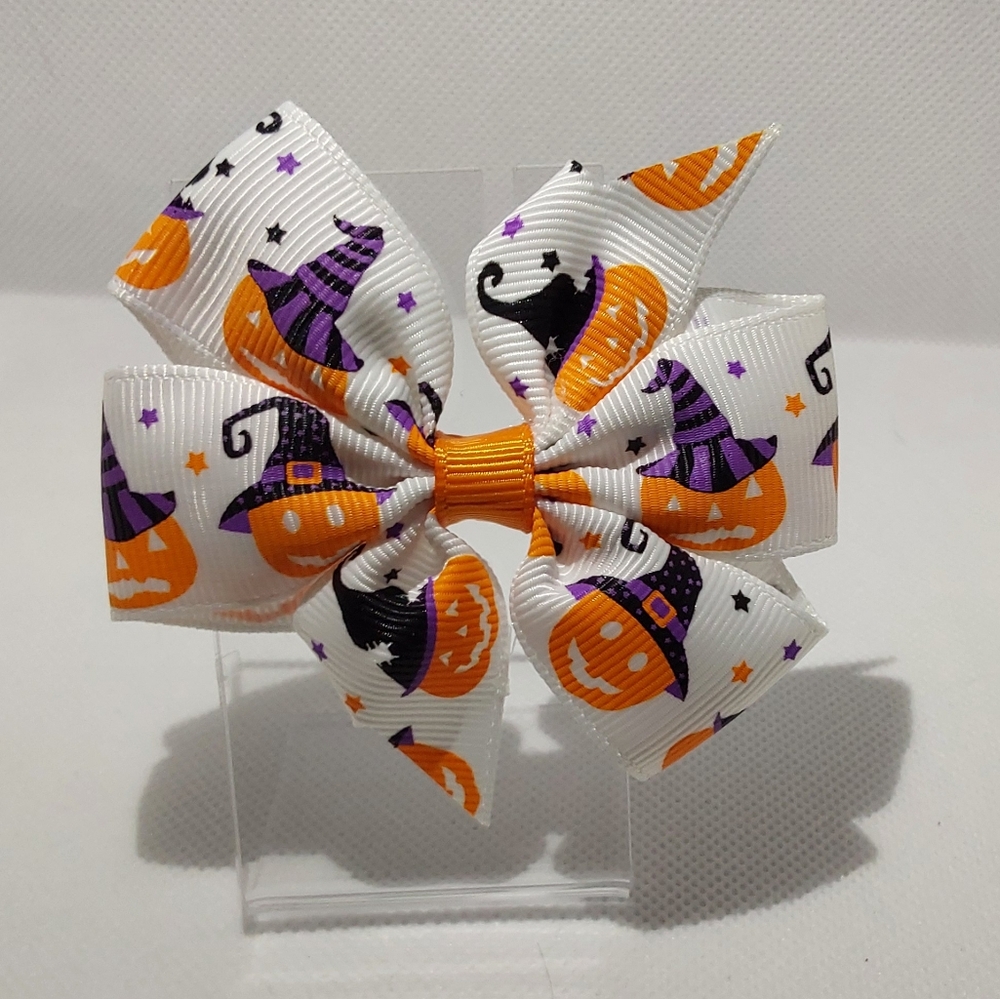 Halloween bow hair clip